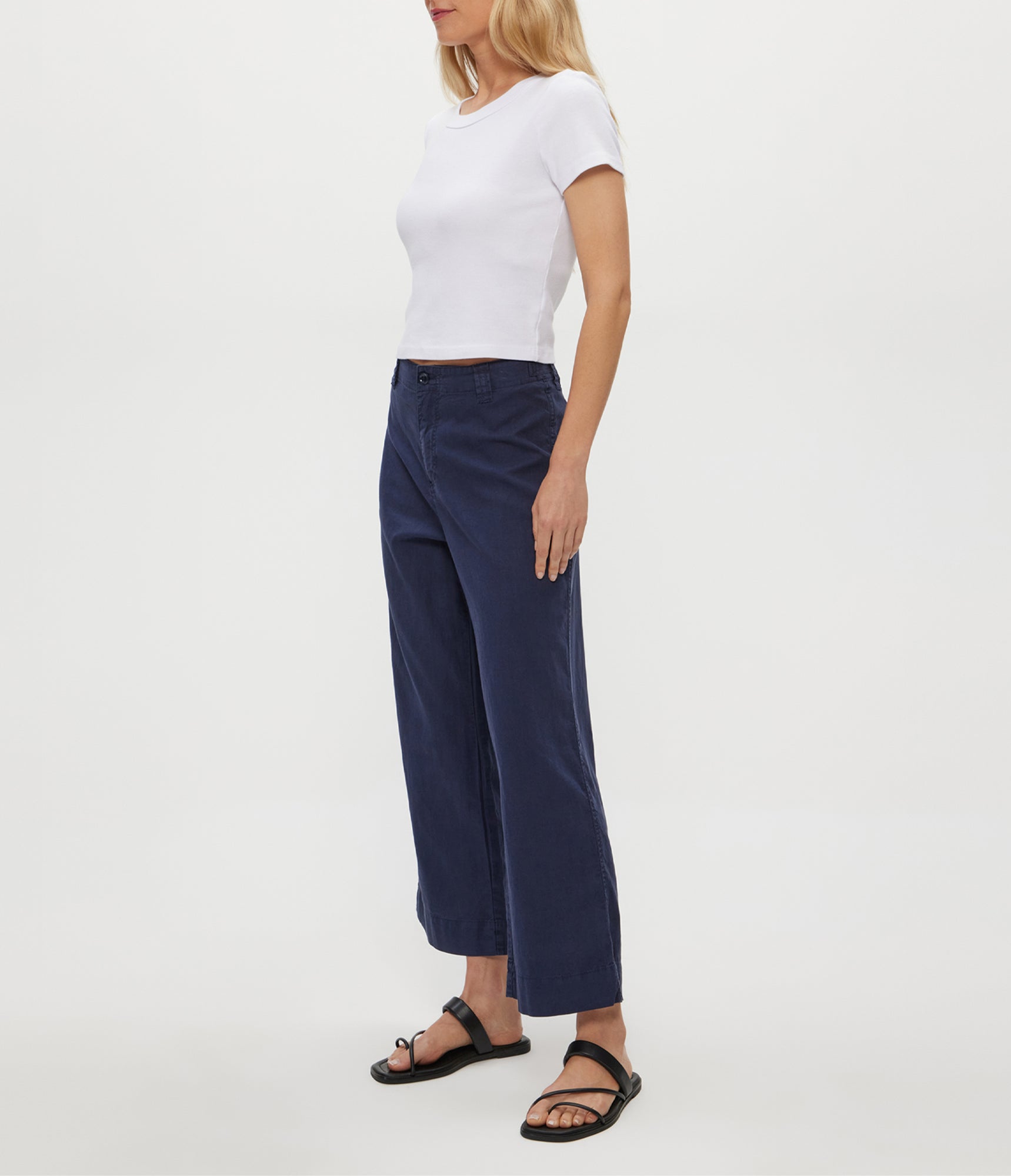 Geraldine Linen Straight Leg Pant | Nocturnal