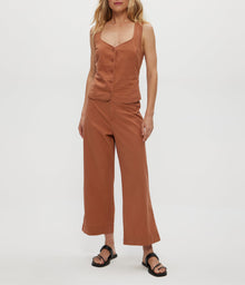 Geraldine Linen Straight Leg Pant | Terra