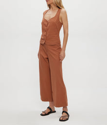 Geraldine Linen Straight Leg Pant | Terra