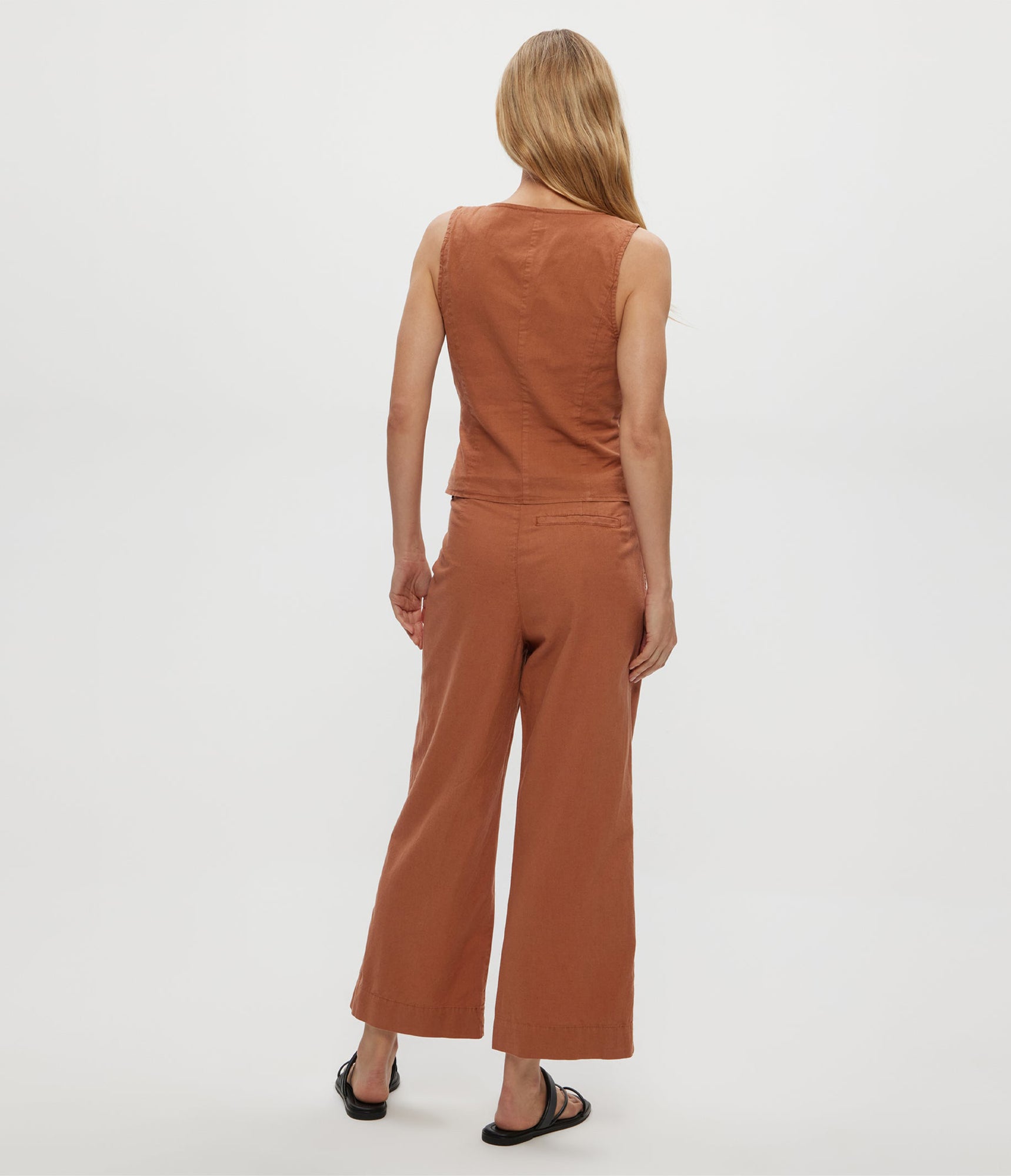 Geraldine Linen Straight Leg Pant | Terra