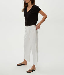 Geraldine Linen Straight Leg Pant | White