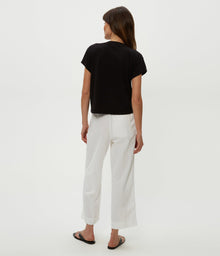 Geraldine Linen Straight Leg Pant | White