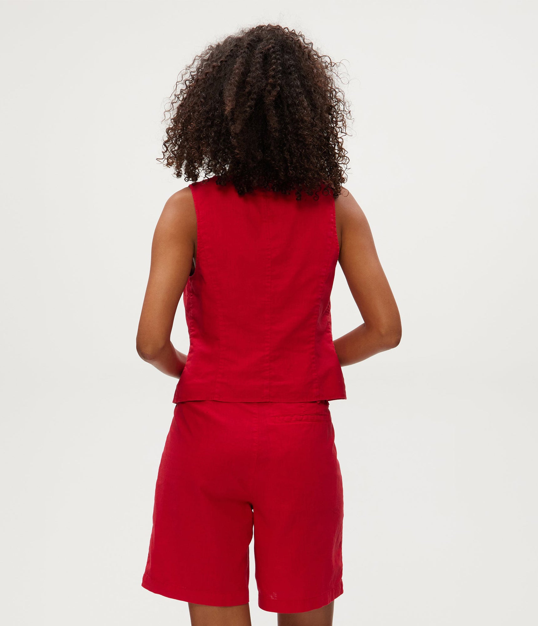 Honey Linen Button Up Vest | Rumba