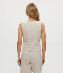 Honey Linen Button Up Vest | Windchime