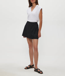 Klue Linen Mini Skort | Black