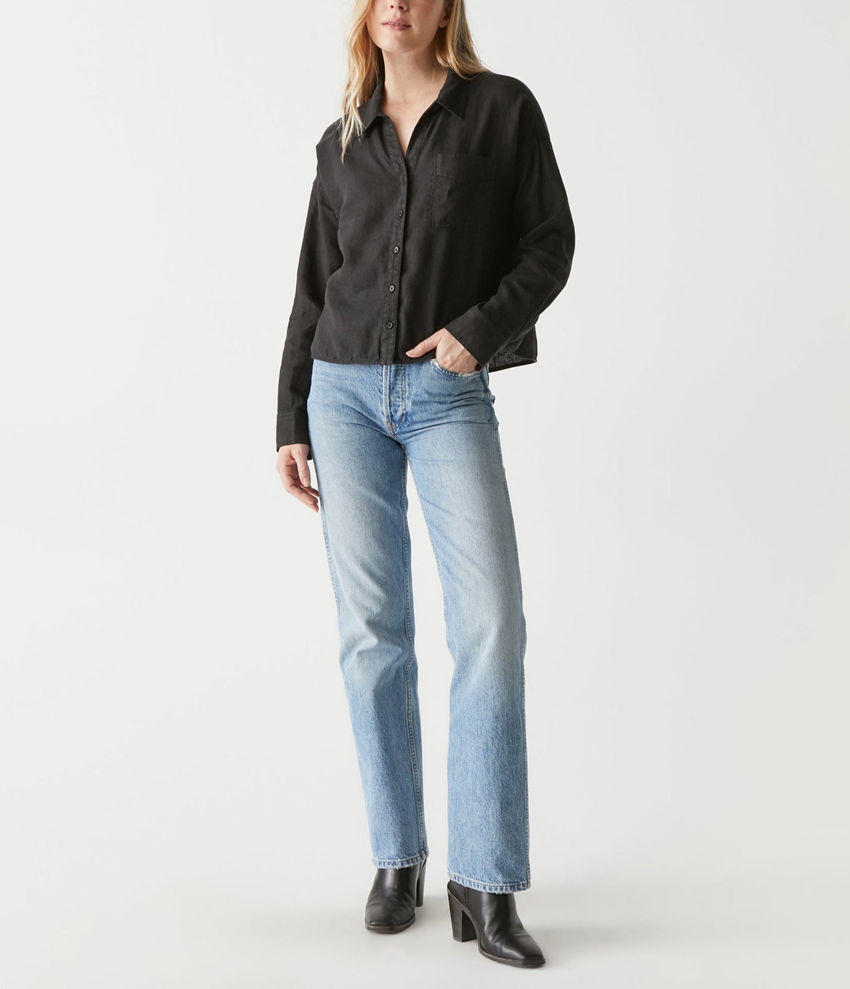 Gracie Linen Shirt | Black