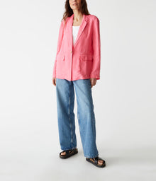 Lottie Linen Blazer | Flamingo