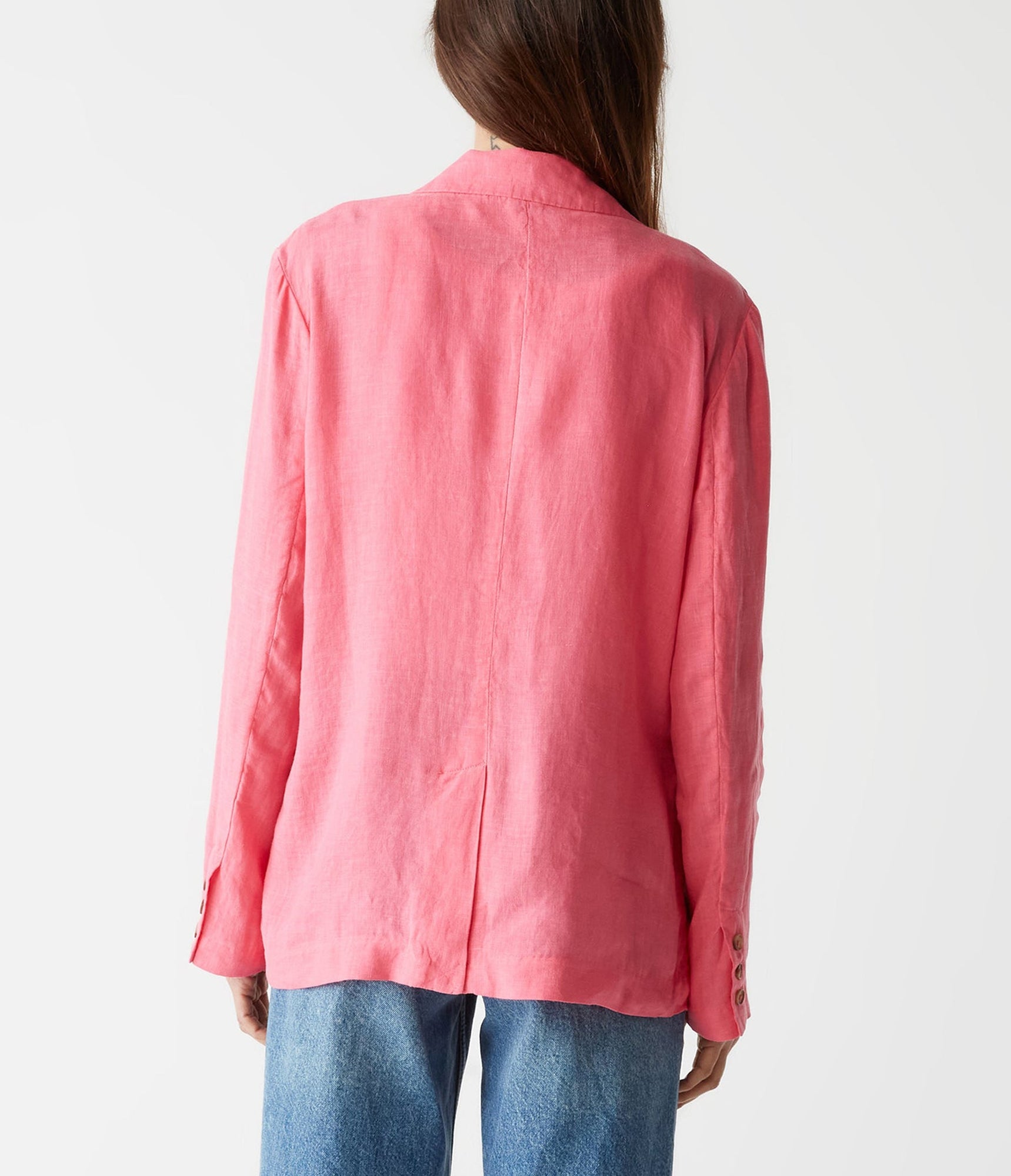 Lottie Linen Blazer | Flamingo