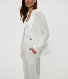 Lottie Linen Blazer | White