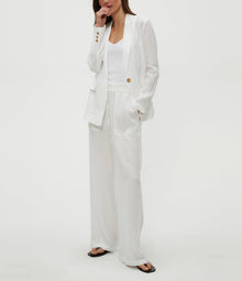 Lottie Linen Blazer | White