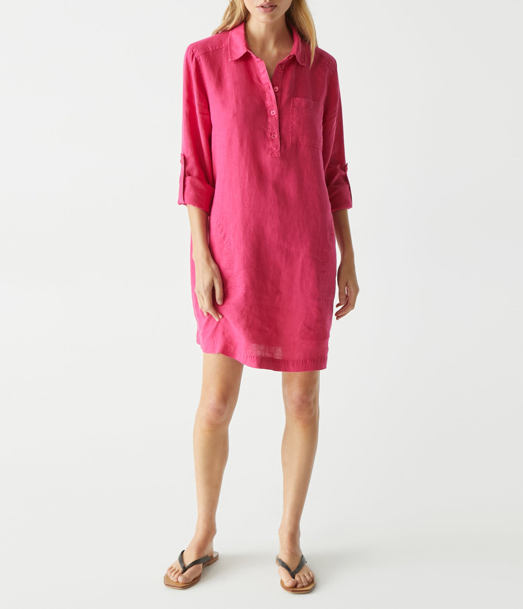 Eleanor Linen Shirt Dress | Dark Voltage