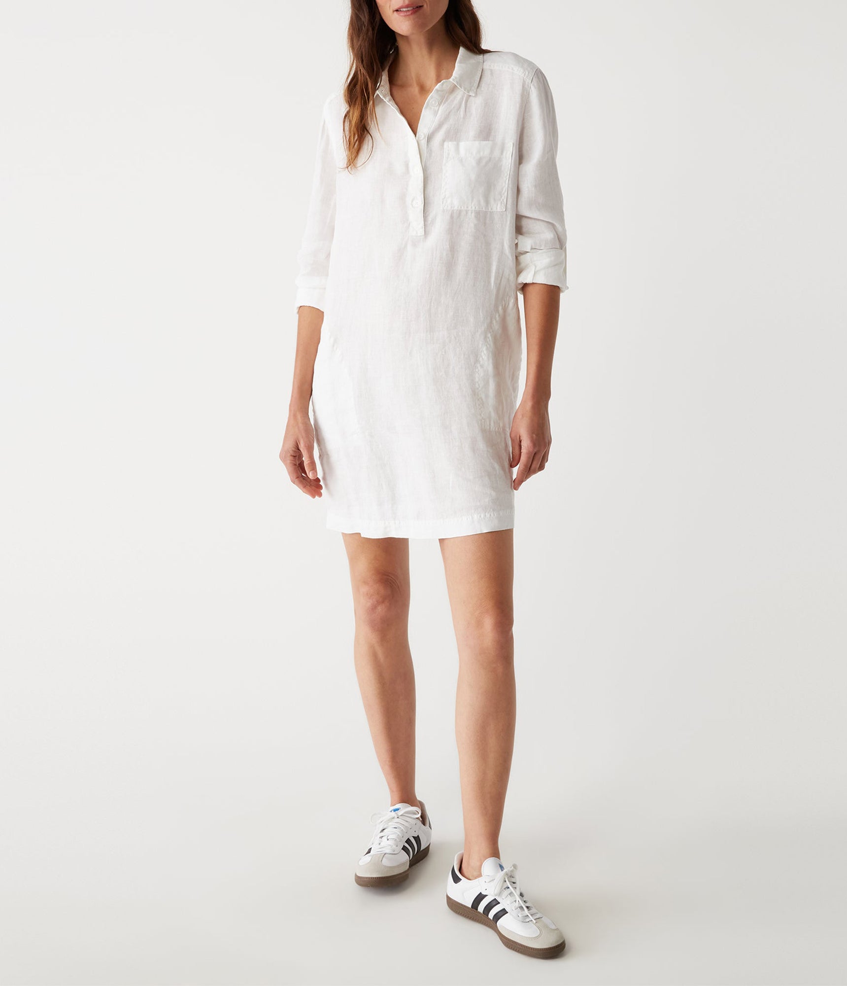 Eleanor Linen Shirt Dress | White