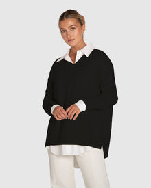 Women | Wonder Of You Cashmere Blend Oversized Jumper | Black