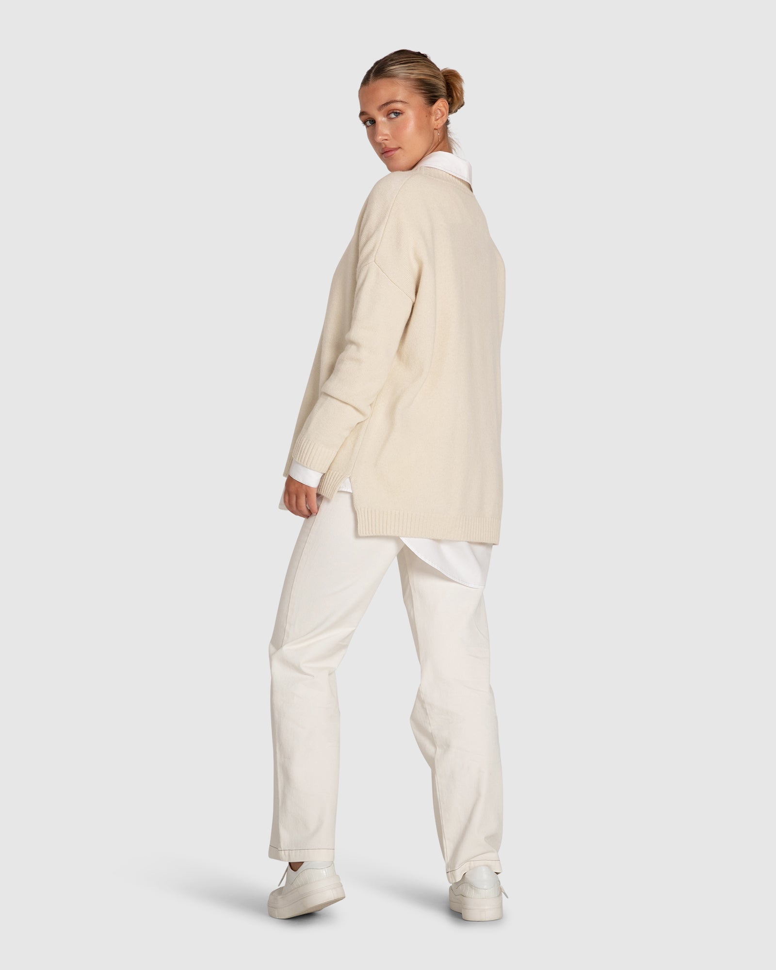 Women | Wonder Of You Cashmere Blend Oversized Jumper | Cream