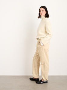 Women | Boy Pant | Corduroy Almond Milk