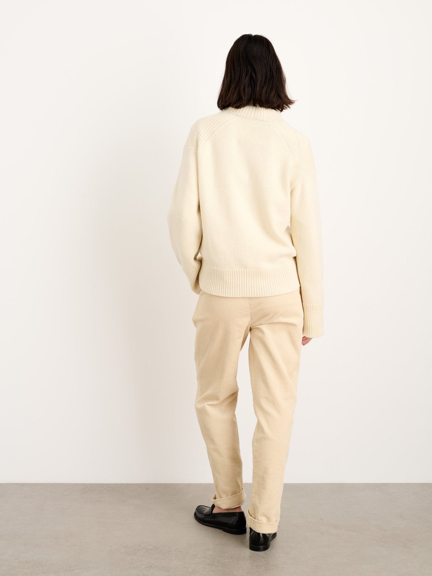 Women | Boy Pant | Corduroy Almond Milk