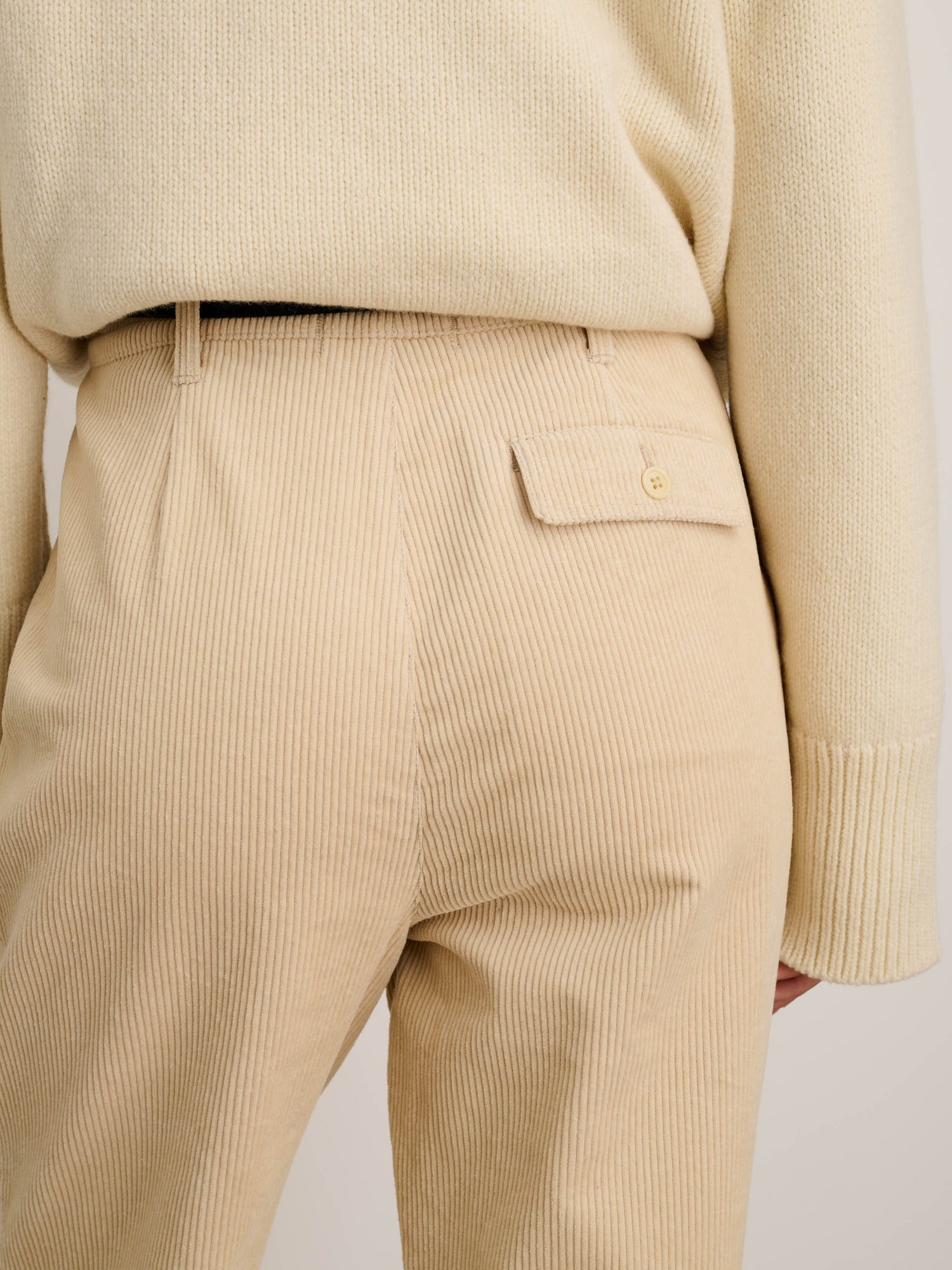 Women | Boy Pant | Corduroy Almond Milk