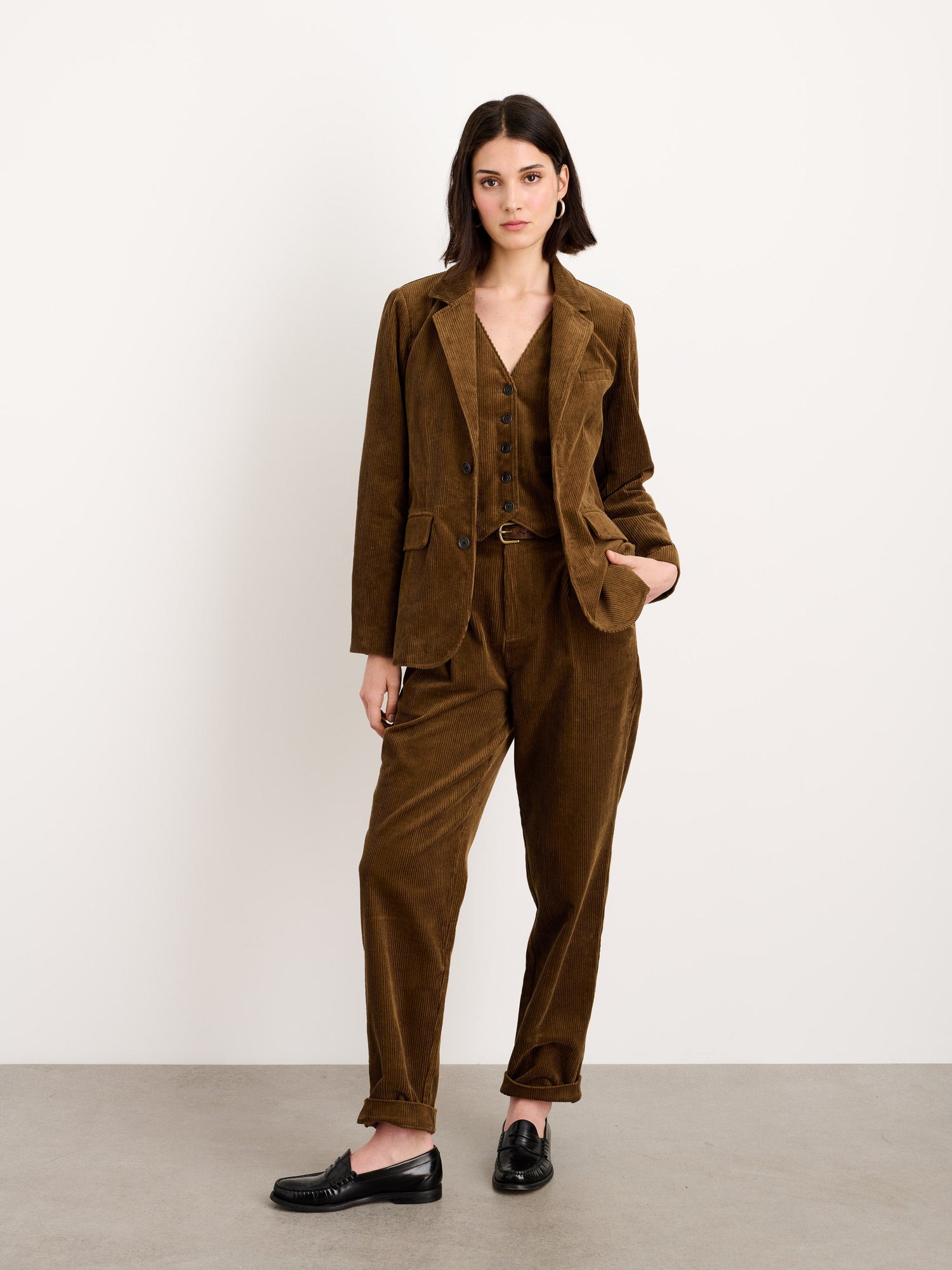 Women | Boy Pant | Corduroy Saddle
