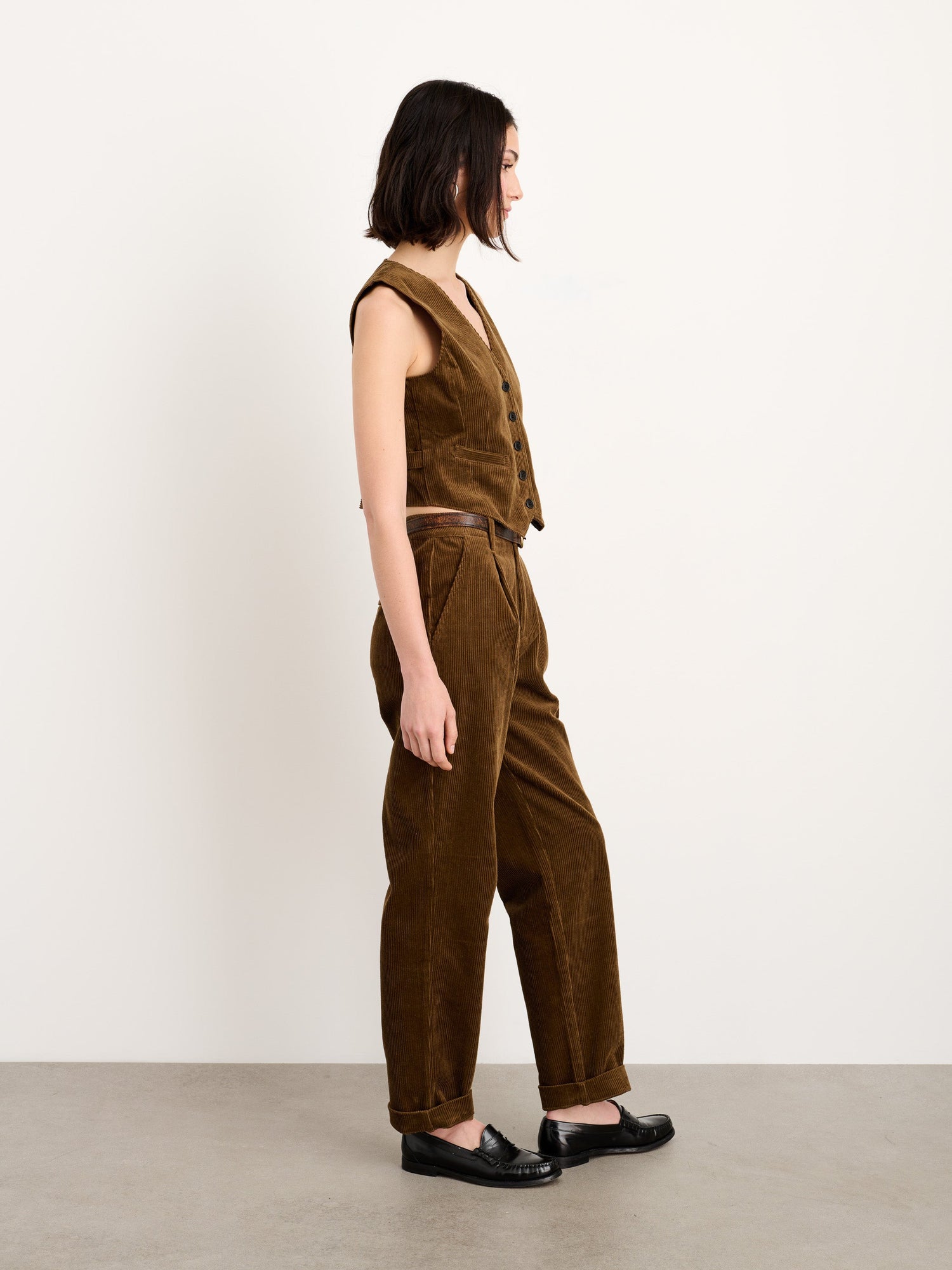 Women | Boy Pant | Corduroy Saddle