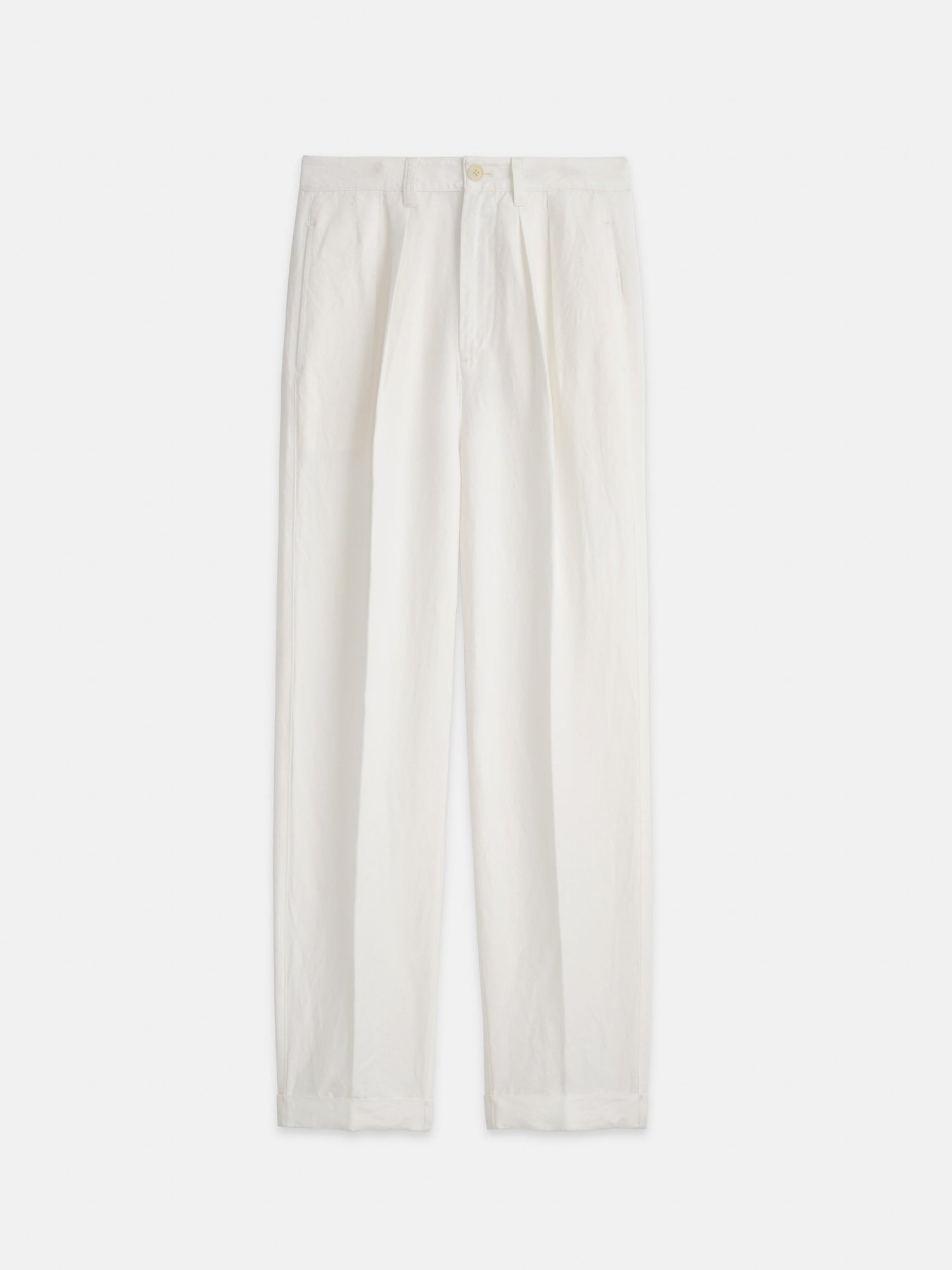 Women | Double Pleat Pant | Twill Ecru