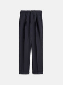 Women | Double Pleat Pant | Twill Washed Black