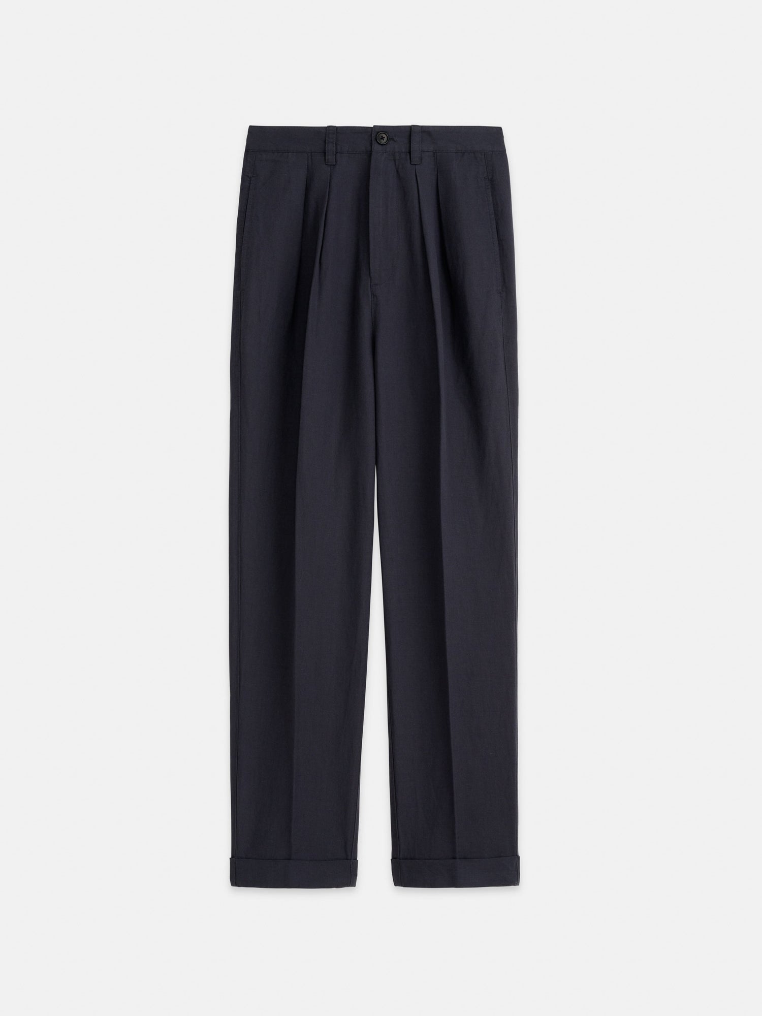 Women | Double Pleat Pant | Twill Washed Black