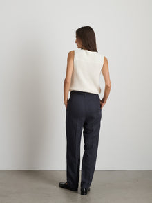 Women | Double Pleat Pant | Twill Washed Black