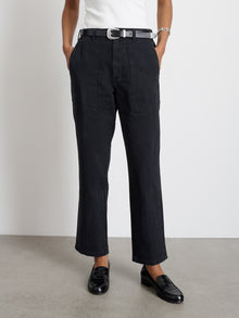 Women | Neil Pant | Herringbone Washed Black