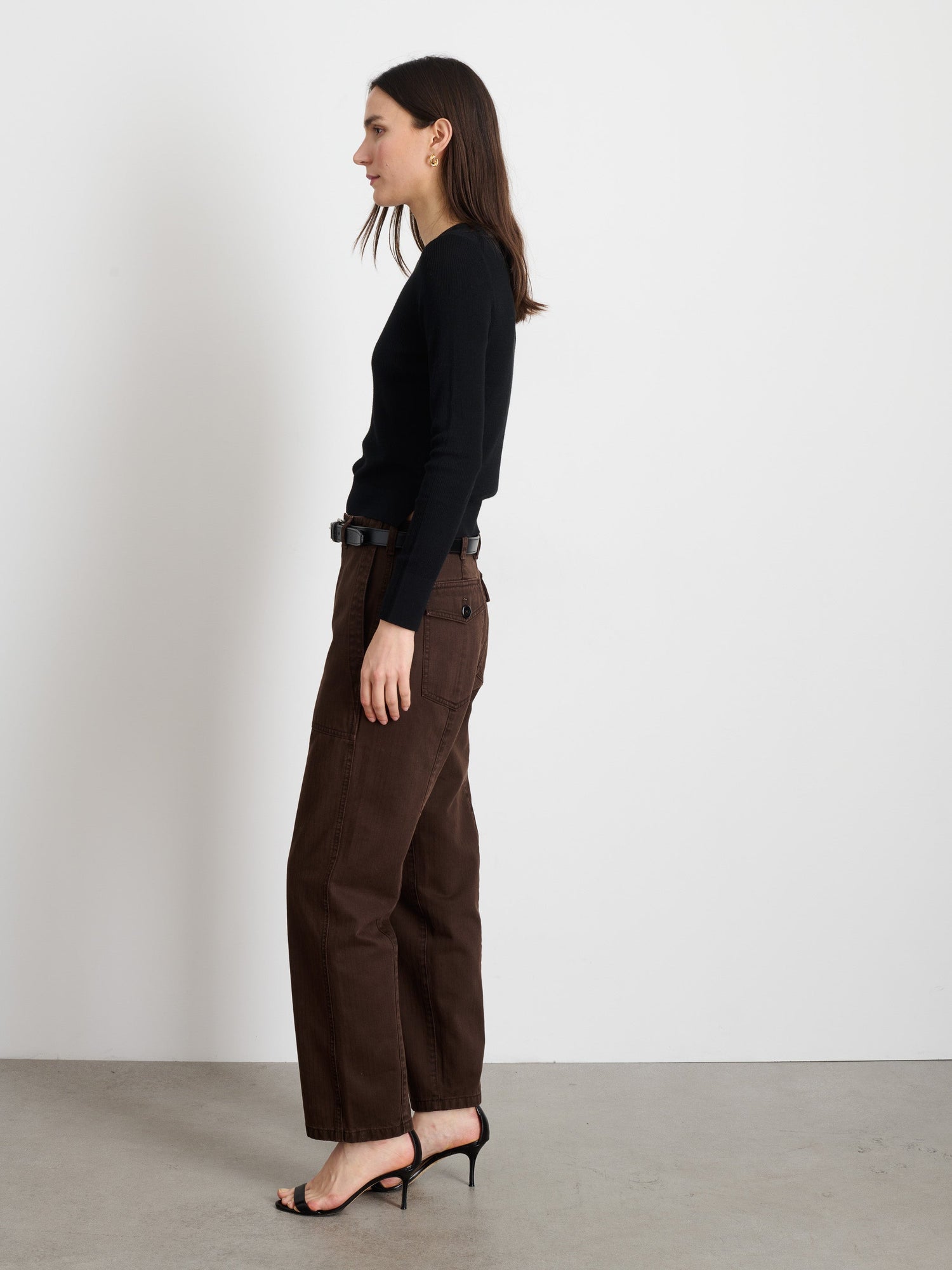 Women | Neil Pant | Herringbone Espresso
