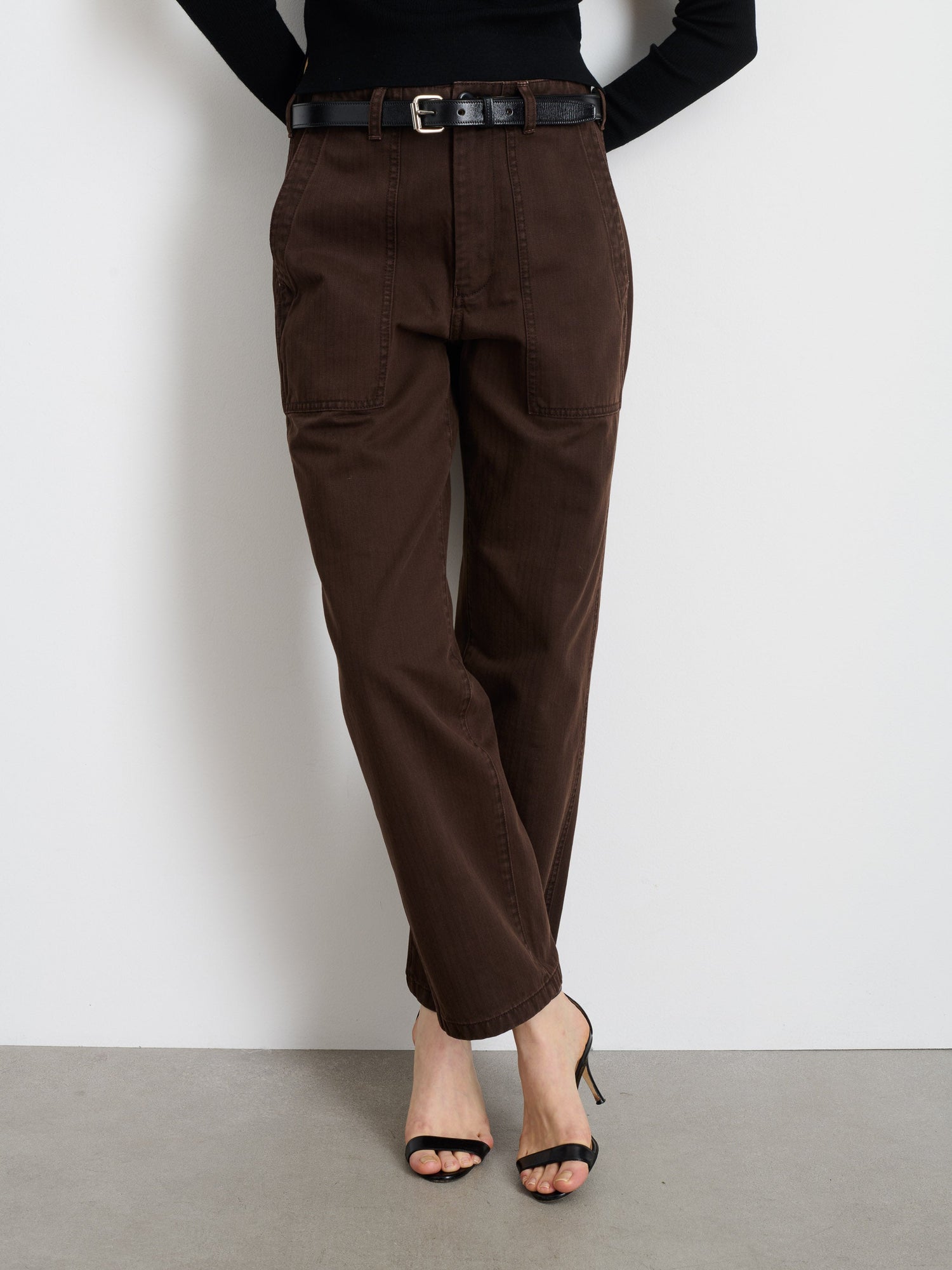 Women | Neil Pant | Herringbone Espresso