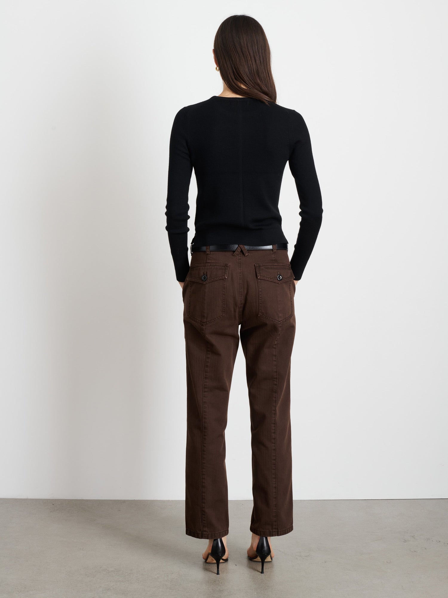 Women | Neil Pant | Herringbone Espresso
