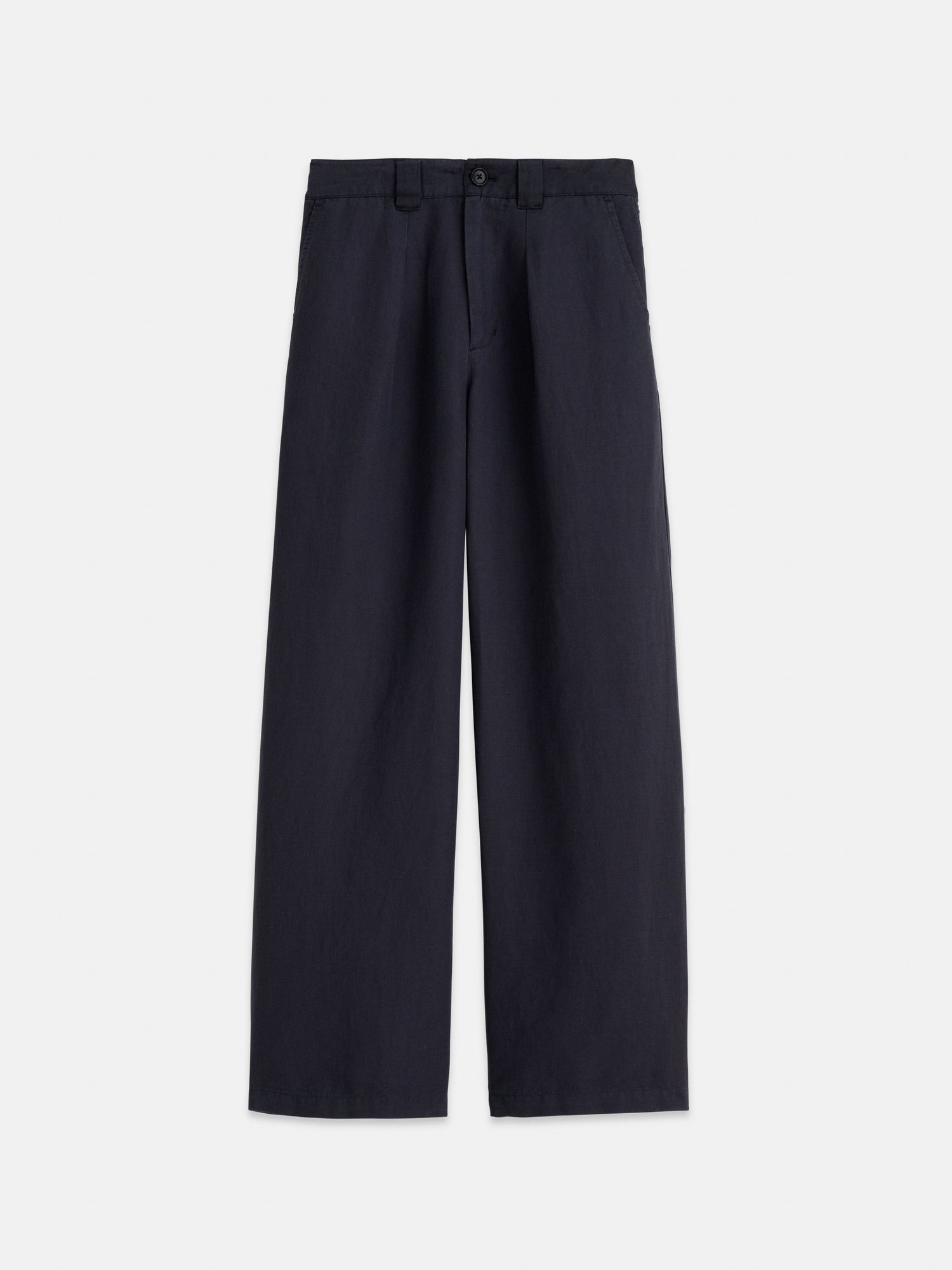 Women | Madeline Pleat Trouser | Twill Washed Black