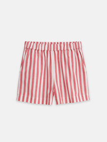 Women | Poolside Shorts | Positano Stripe Red x Off White