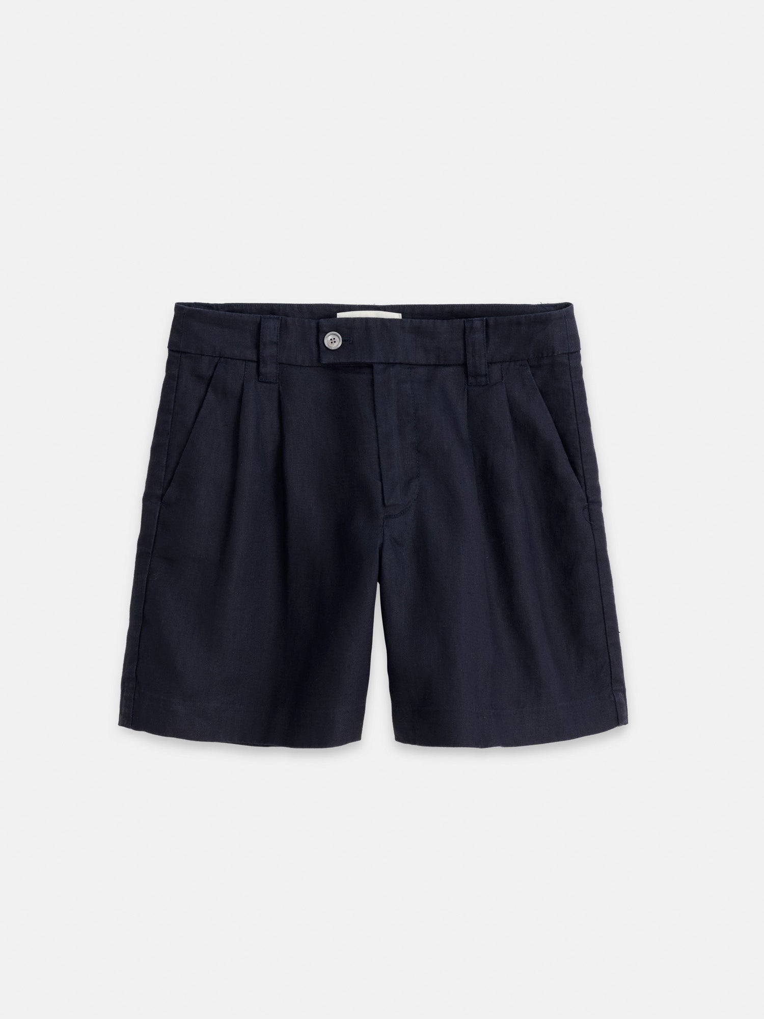 Women | Anna Pleated Shorts | Linen Dark Navy