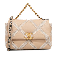 Chanel | Pre-Owned Medium Crochet Calfskin 19 Flap | Brown/Beige