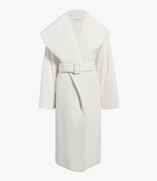 Another Tomorrow Wrap Puffer in Parchment – Cotton Women's Outerwear