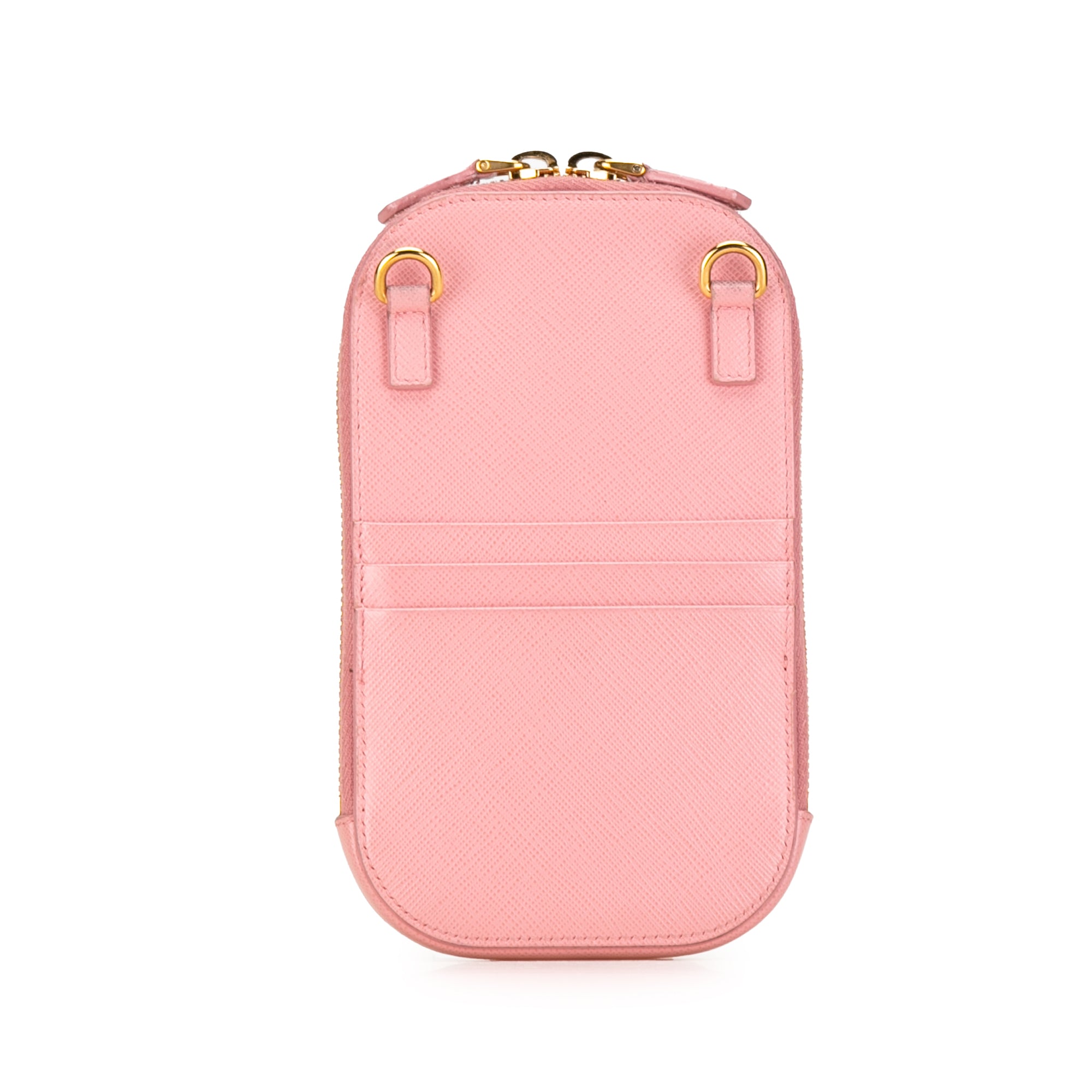 Prada | Pre-Owned Mini Saffiano Crossbody Phone Pouch | Pink
