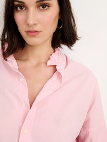 Women | Easy Ruffle Shirt | Cotton Pink