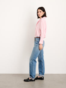 Women | Easy Ruffle Shirt | Cotton Pink