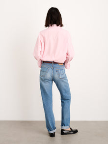 Women | Easy Ruffle Shirt | Cotton Pink