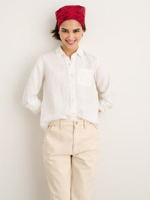 Women | Wyatt Shirt | Linen Hemlock White