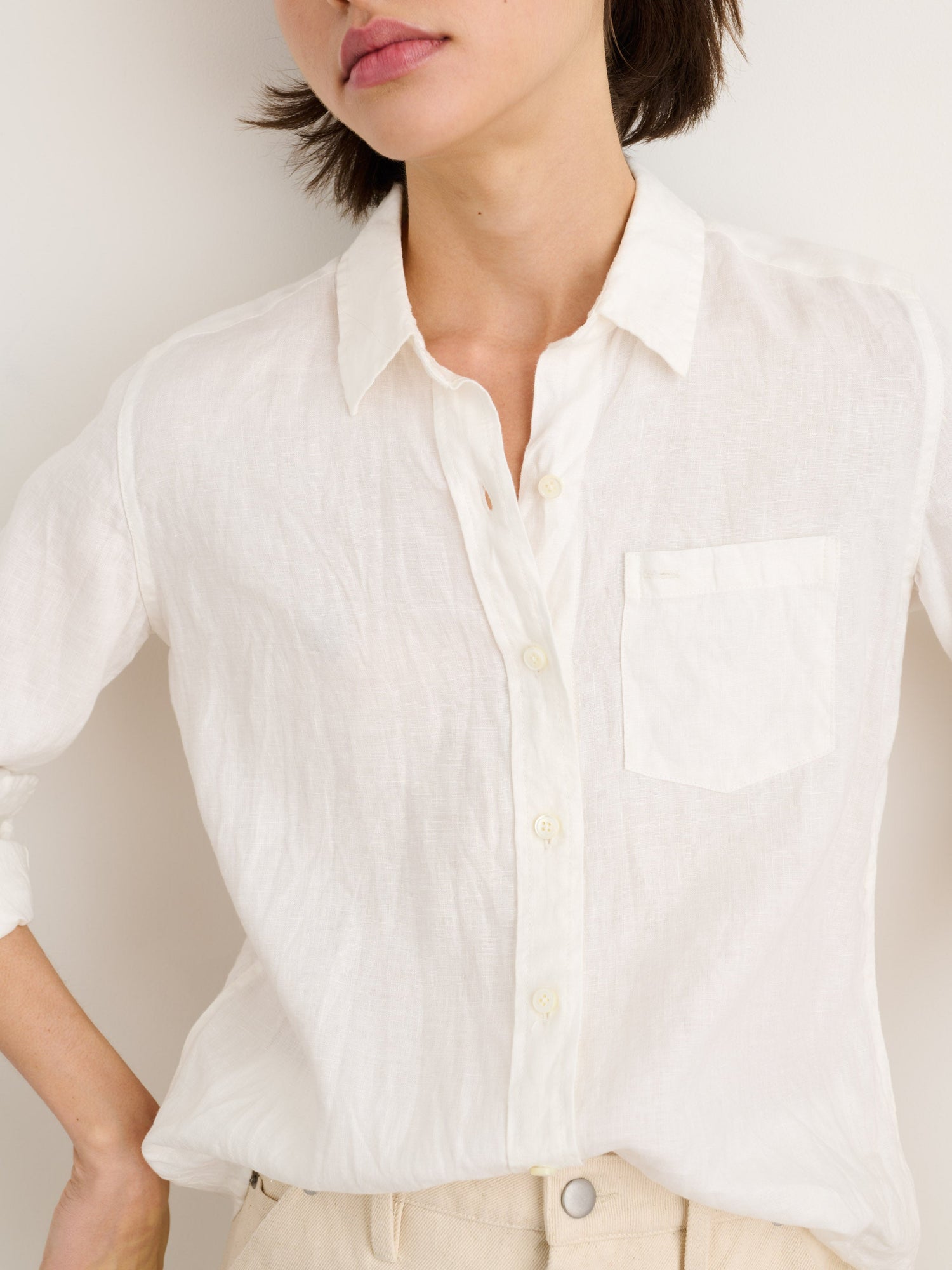 Women | Wyatt Shirt | Linen Hemlock White