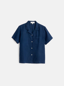 Women | OLD Maddie Camp Shirt | Linen Navy