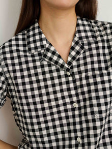Women | Maddie Camp Shirt | Gingham Black Gingham