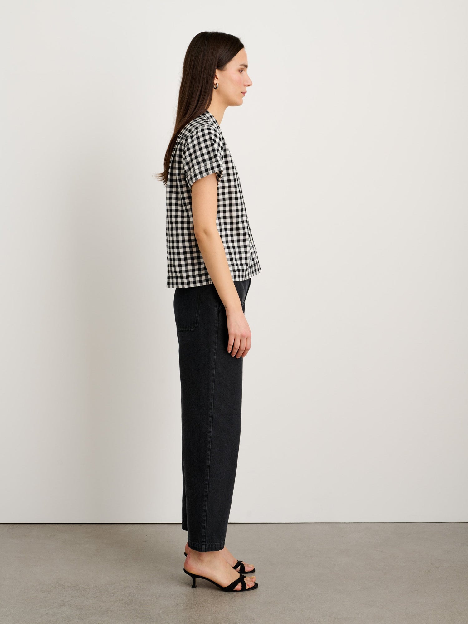 Women | Maddie Camp Shirt | Gingham Black Gingham