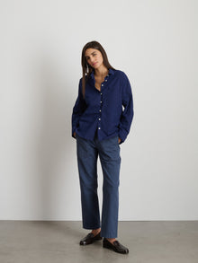 Women | Jo Shirt | Cotton Poplin Bright Navy