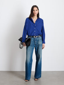 Women | Jo Shirt | Cotton Poplin Cobalt