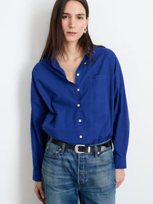 Women | Jo Shirt | Cotton Poplin Cobalt