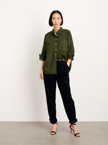Women | Jo Shirt | Cotton Poplin Pine Needle