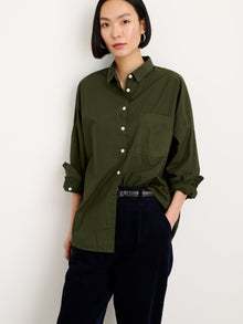 Women | Jo Shirt | Cotton Poplin Pine Needle